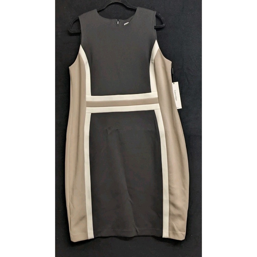 Calvin Klein Women's Dress Black Brown Size 14W.      (1343)